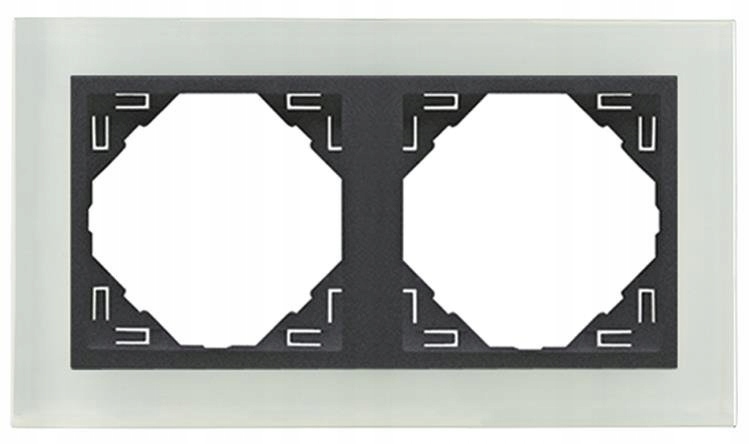 Efapel Crystal Rámeček 2-KR. Sklo Grafit 90920 Tcs