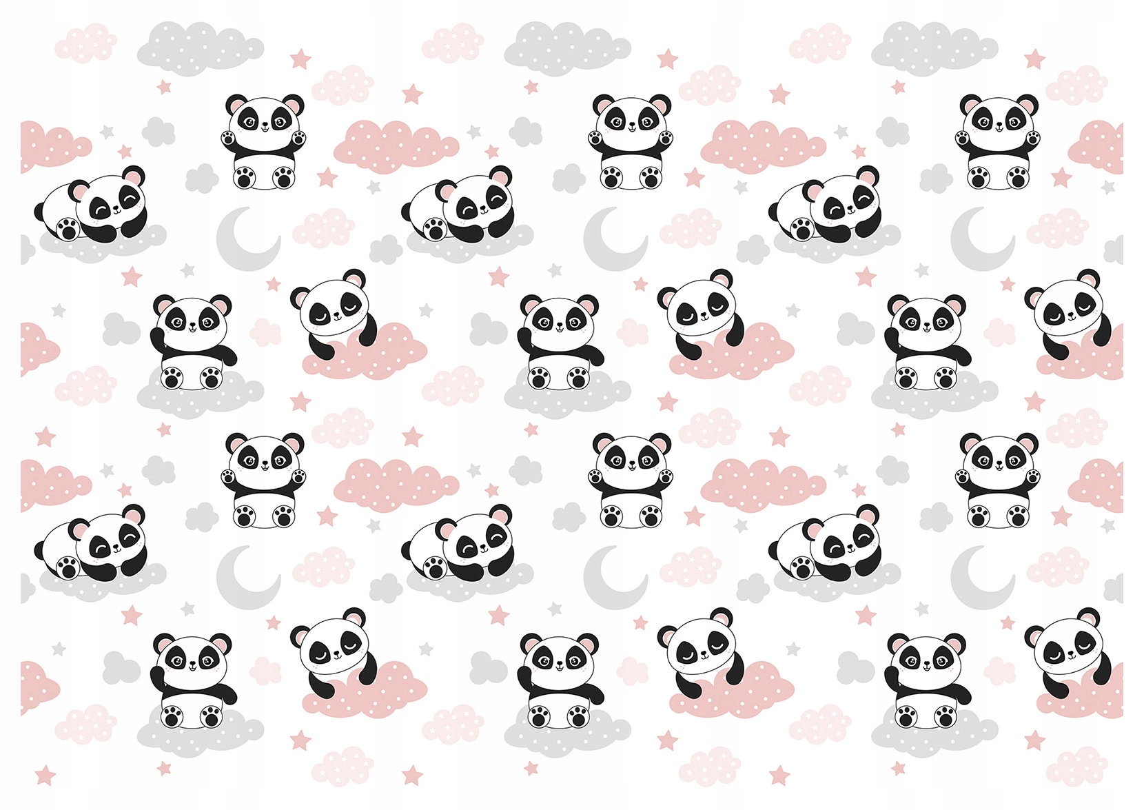 Fototapeta Pandy v oblacích růžovo-šedé sny hvězdy 250x175 lepidlo