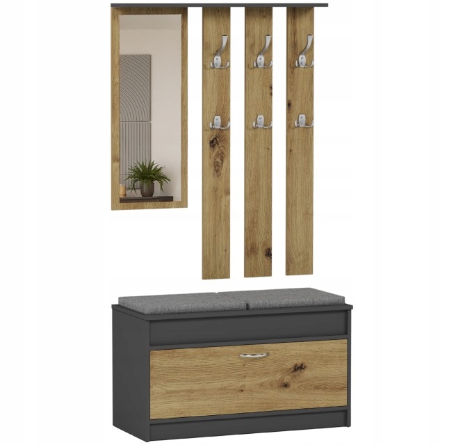 Garderoba wieszak szafka na buty lustro antracyt mix artisan V-3 Producent