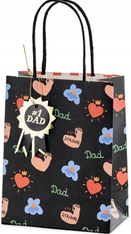 TOREBKA na prezenty DAD czarna DZIEŃ OJCA
