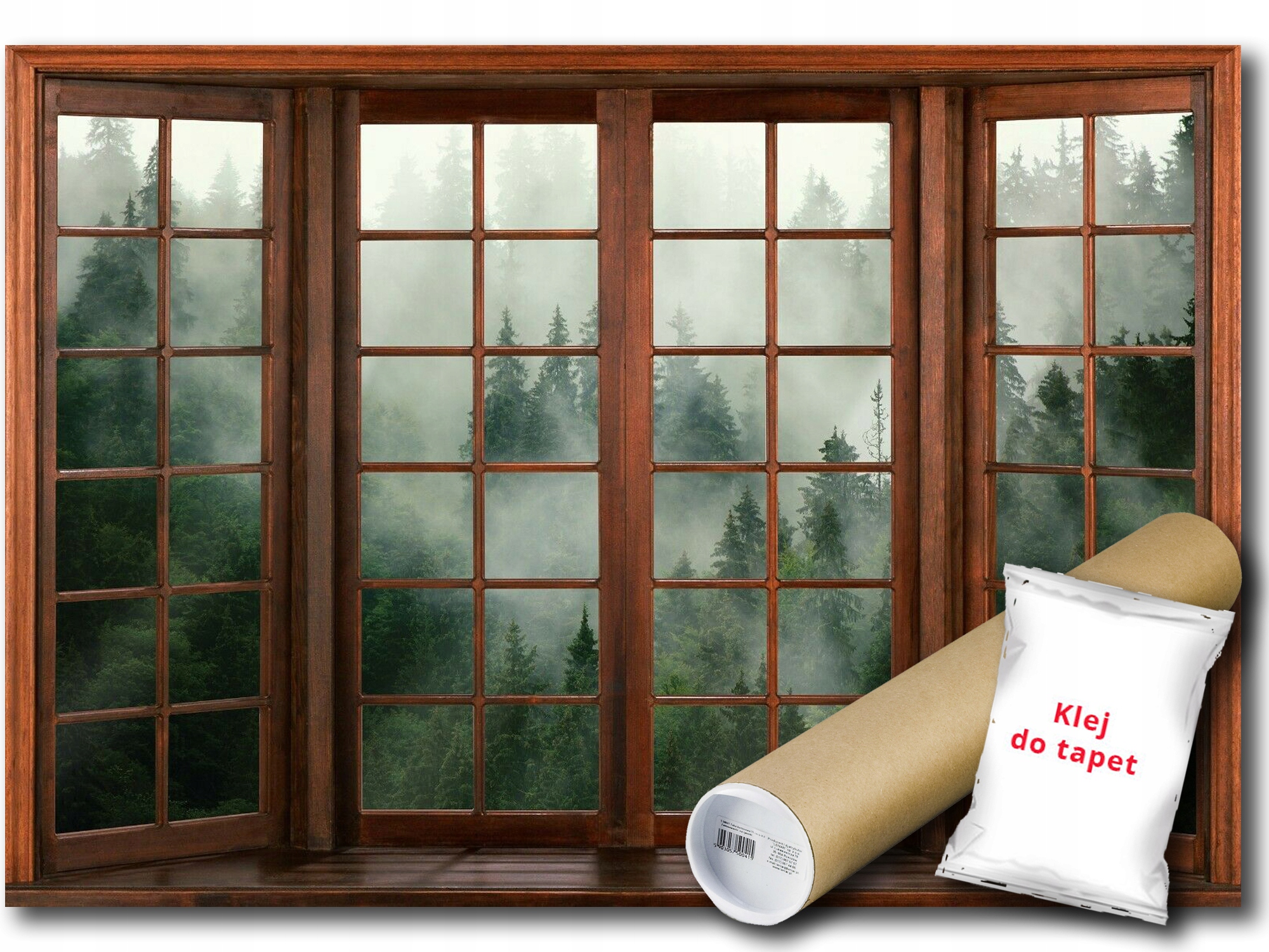 Vinylová Fototapeta Terasa Okno Les Mlha 416x254