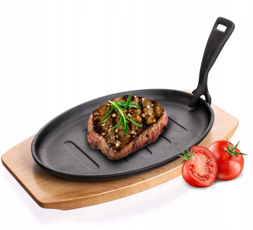 

Patelnia żeliwna na desce 27*17,5cm Grada