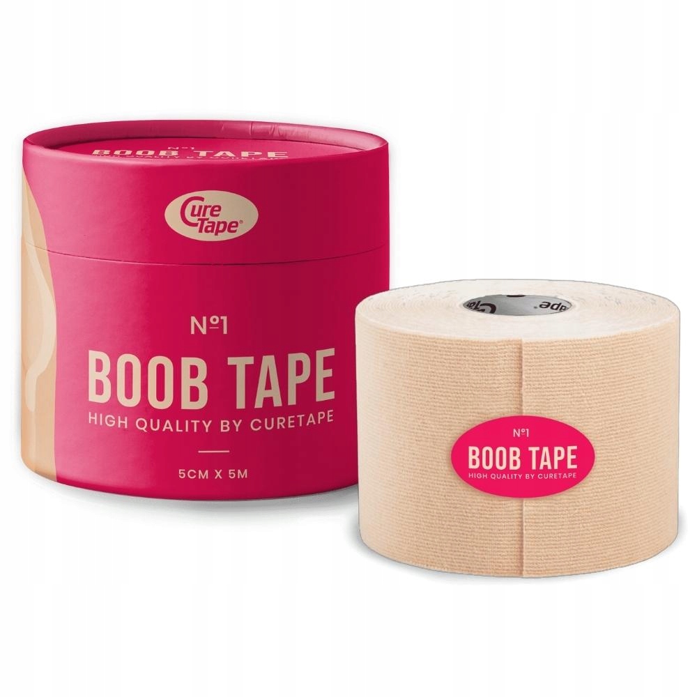 Taśma CureTape BOOB TAPE UNOSZĄCA MODELUJĄCA do biustu pushup CIELISTA 5M Model Taśma modelująca biust CureTape Boob Tape Czarna