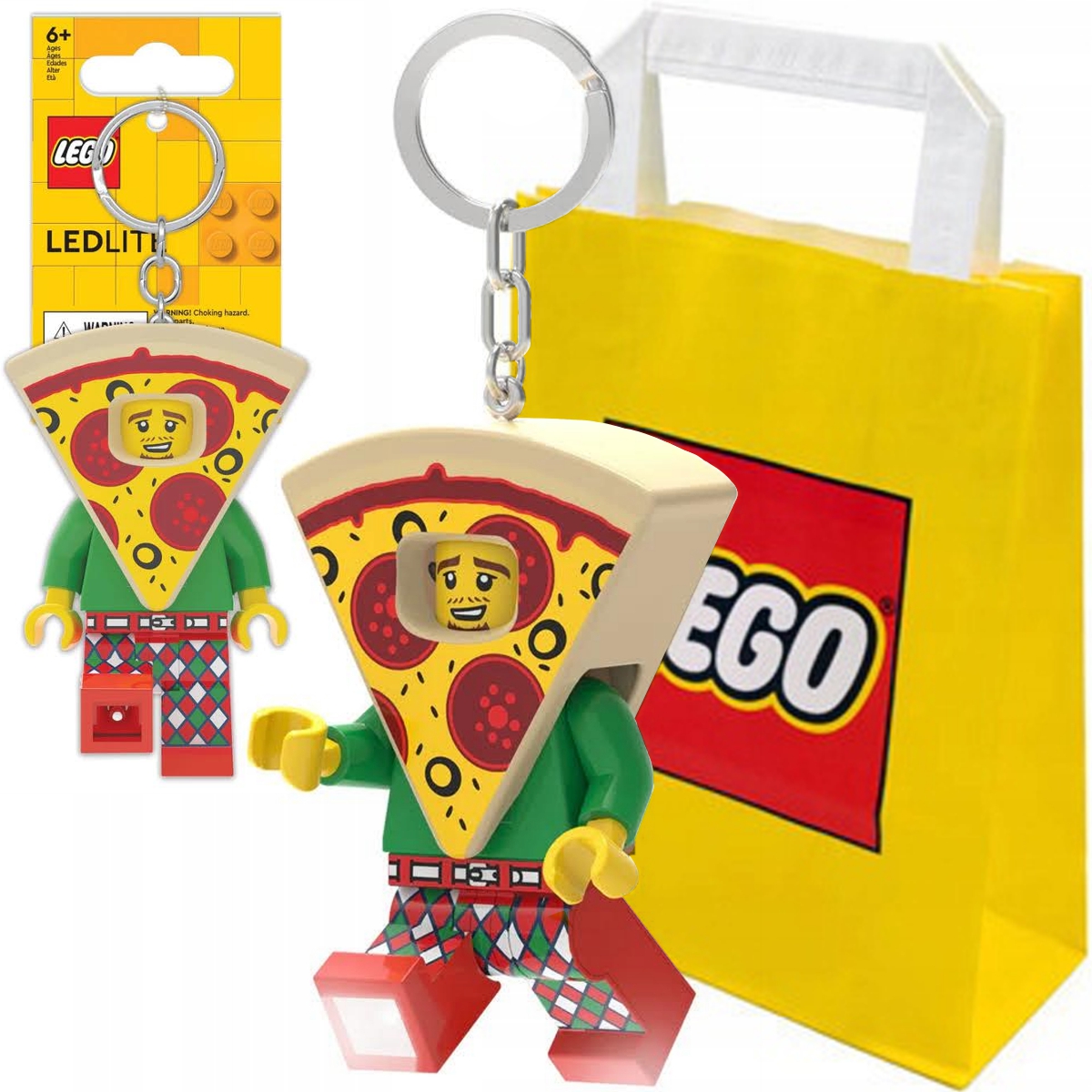 Lego Brelok Latarka Led Pizza Breloczek Torba Prezentowa