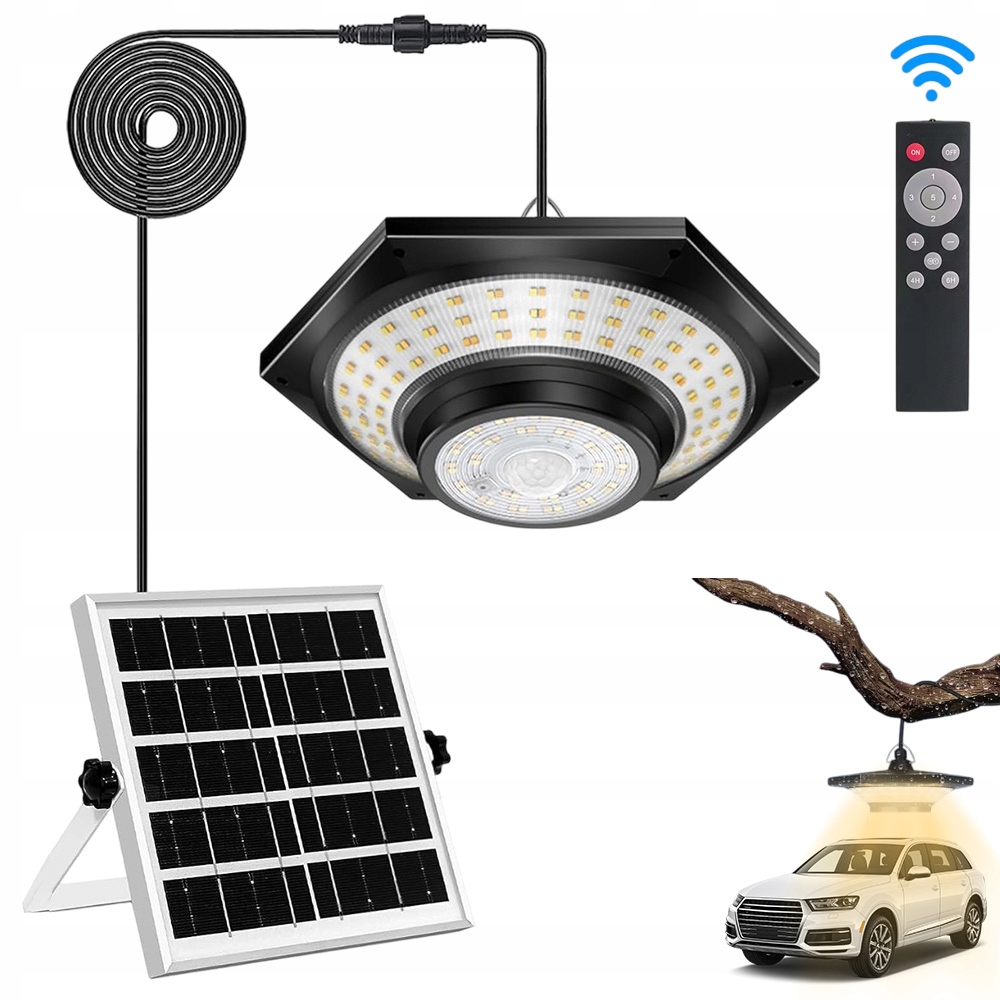 Solární Lampa Led Zahradní Pouliční Lampa 4 Jas 5 Režimů Osvětlení