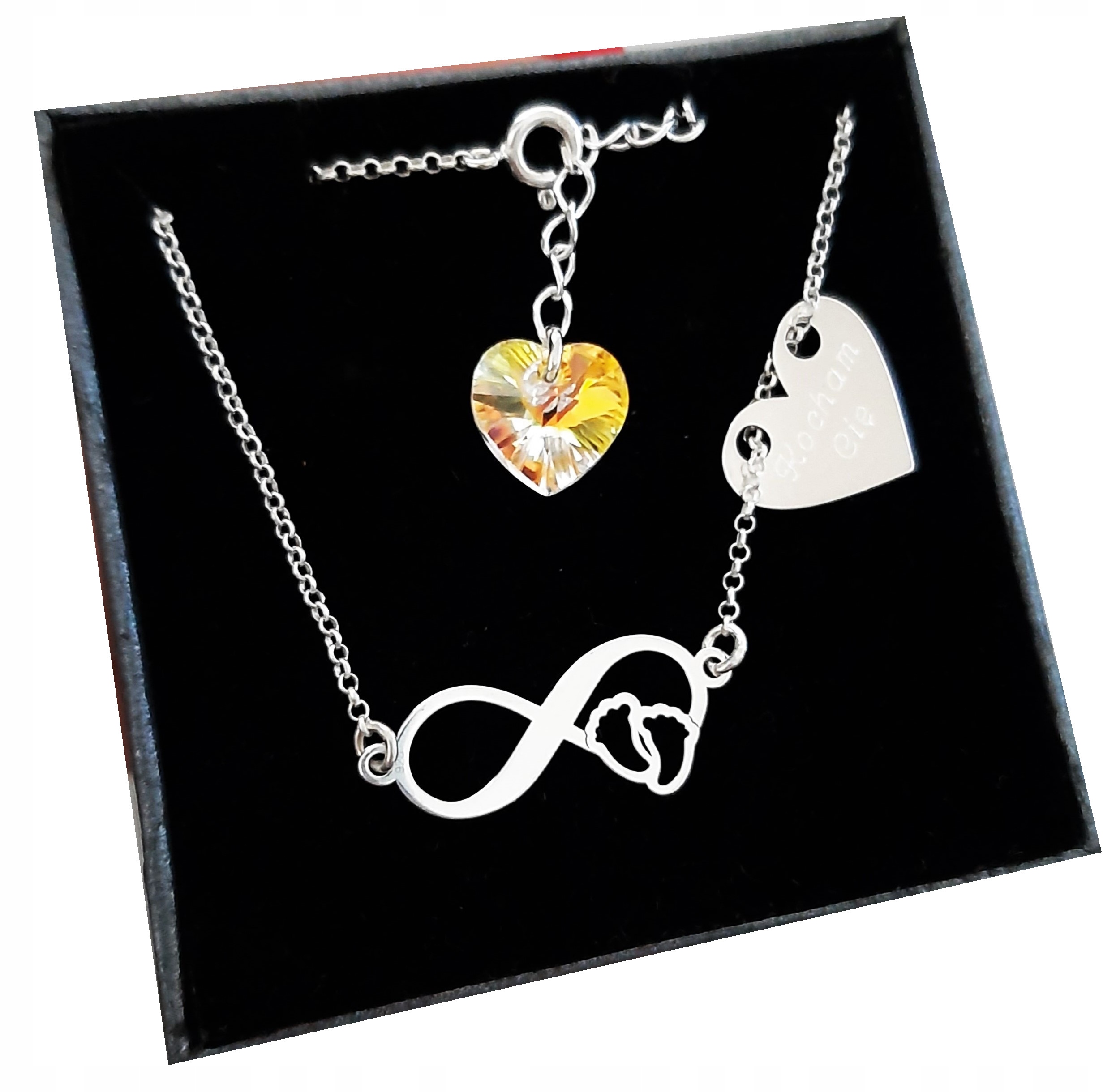 

Bransoletka Nieskończoność Serce Grawer Swarovski