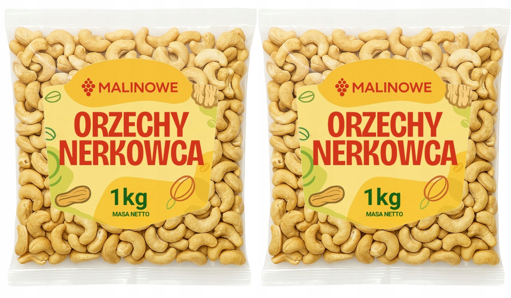 Zestaw Orzechy Nerkowca Całe 2x1kg Nerkowiec Cały Naturalny Jakość Premium