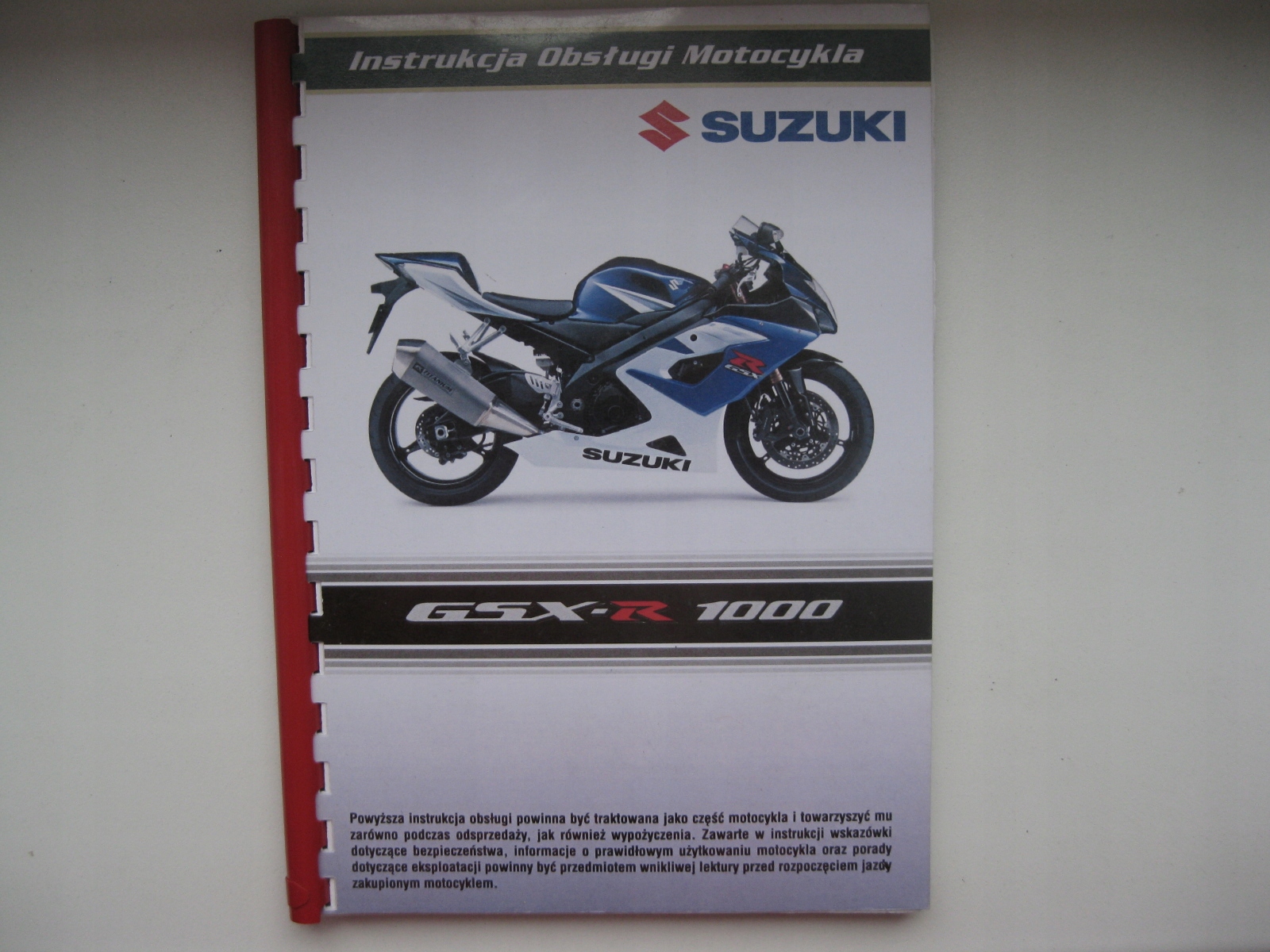 SUZUKI GSX-R 1000K6 POLSKA ИНСТРУКЦИЯ ОБСЛУЖИВАНИЯ GSXR фото 14