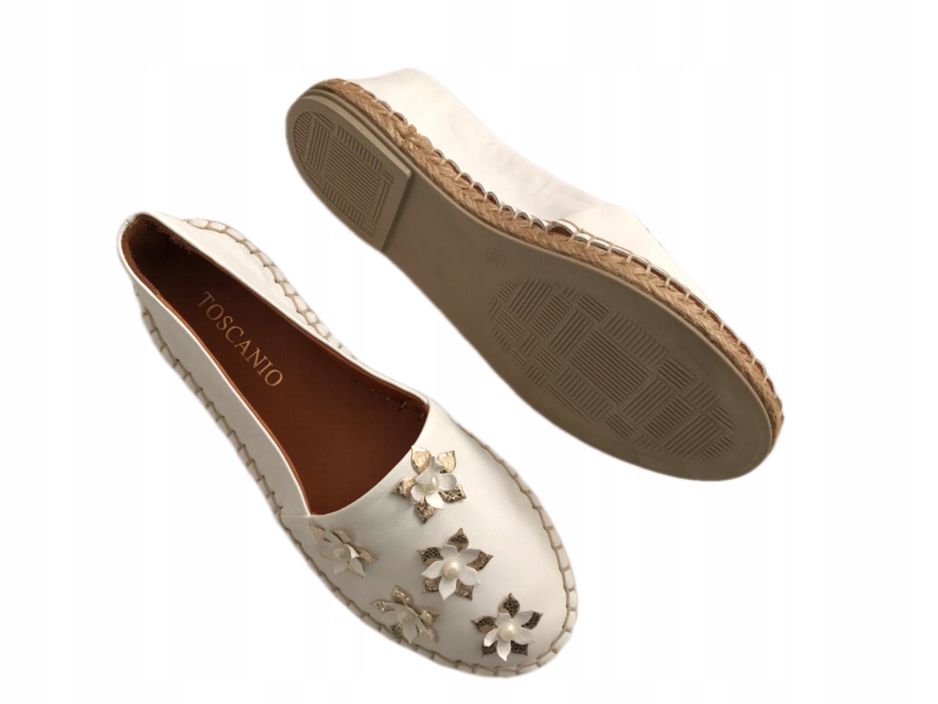 Espadryle baleriny białe TOSCANIO LP 406 r.40 Długość wkładki 25.6 cm