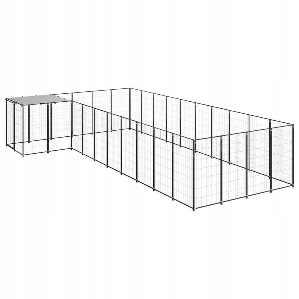 Levně Psí kotec černý 13,31 m² ocel