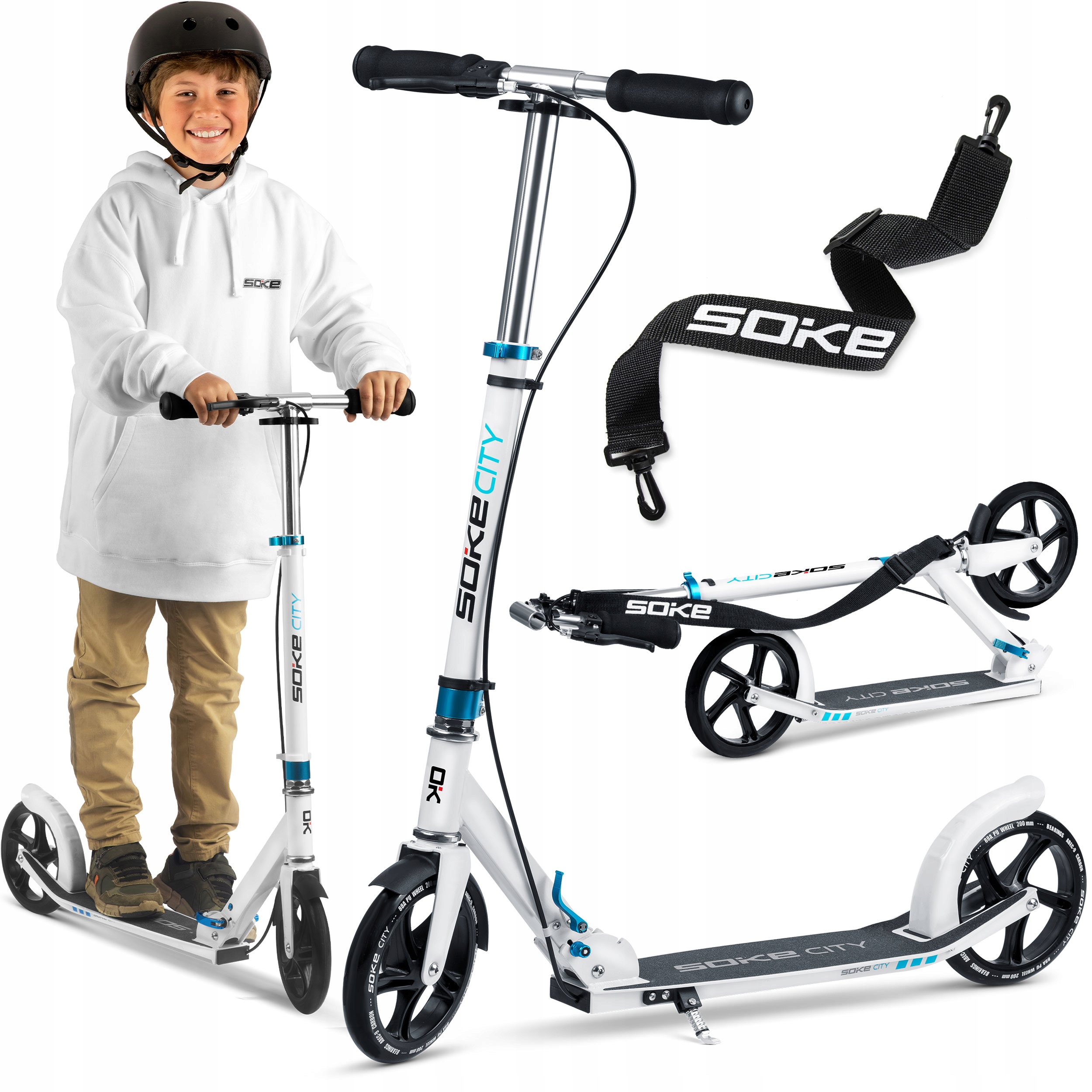 Hulajnoga Dla Dzieci Duże Koła Lekka Składana Miejska Soke