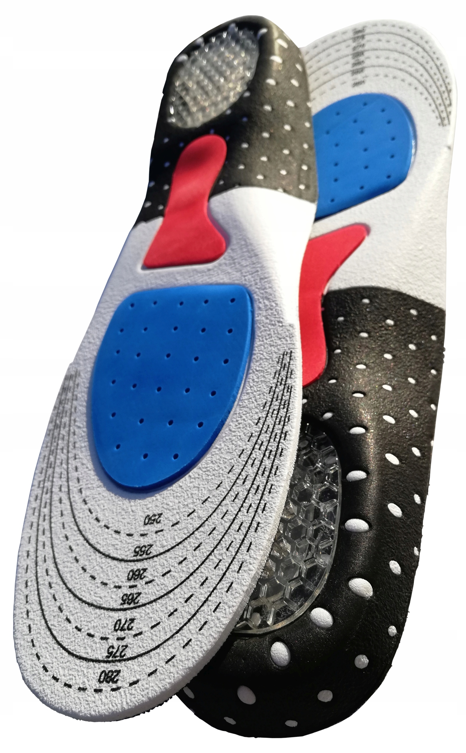 WKŁADKI DO BUTÓW SPORTOWE LEKKIE KOMFORTOWE ODDYCHAJĄCE PIANKOWE ŻEL 40-44 Grubość 0.3 mm