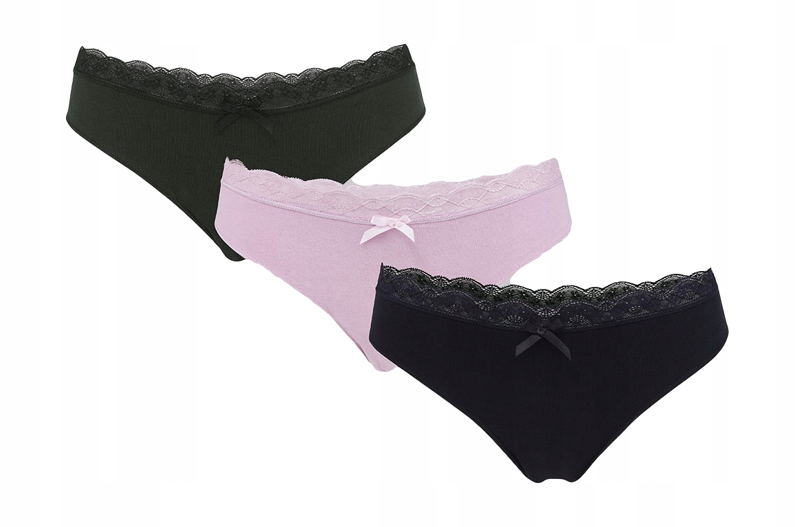

3PAK Figi Damskie majtki bawełna zestaw *XL