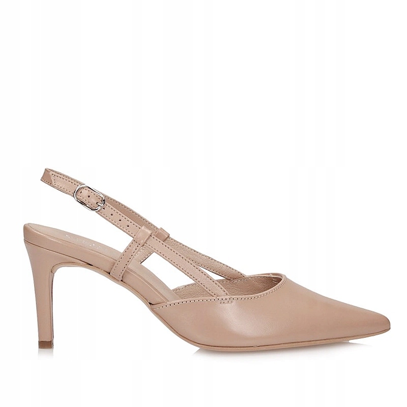 Pohodlné béžové sandály na podpatku Ryłko 7YET5