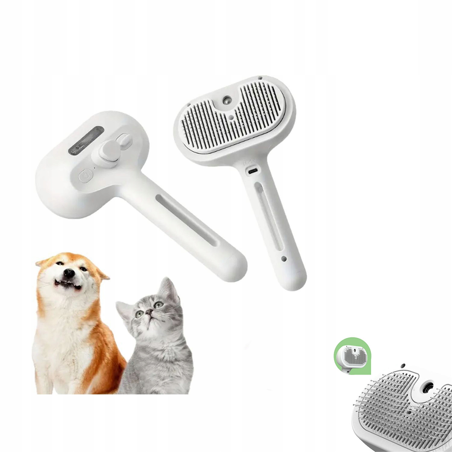 Levně Parní kartáč pro péči o kočičí chlupy, ideální pro umyté a svěží vlasy