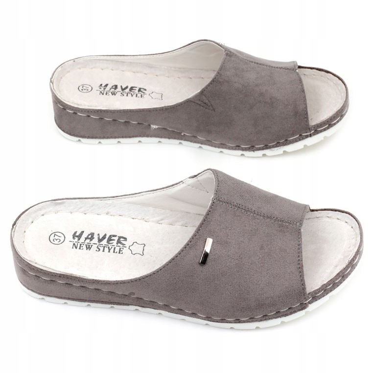 

Klapki Damskie Buty Lekkie Wygodne szare lekkie
