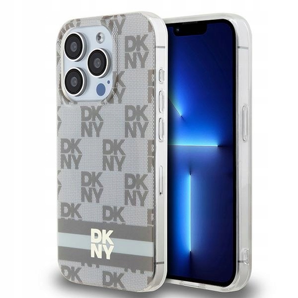 Etui Dkny IML Checkered Mono Pattern Printed Stripes MagSafe na iPhone 13