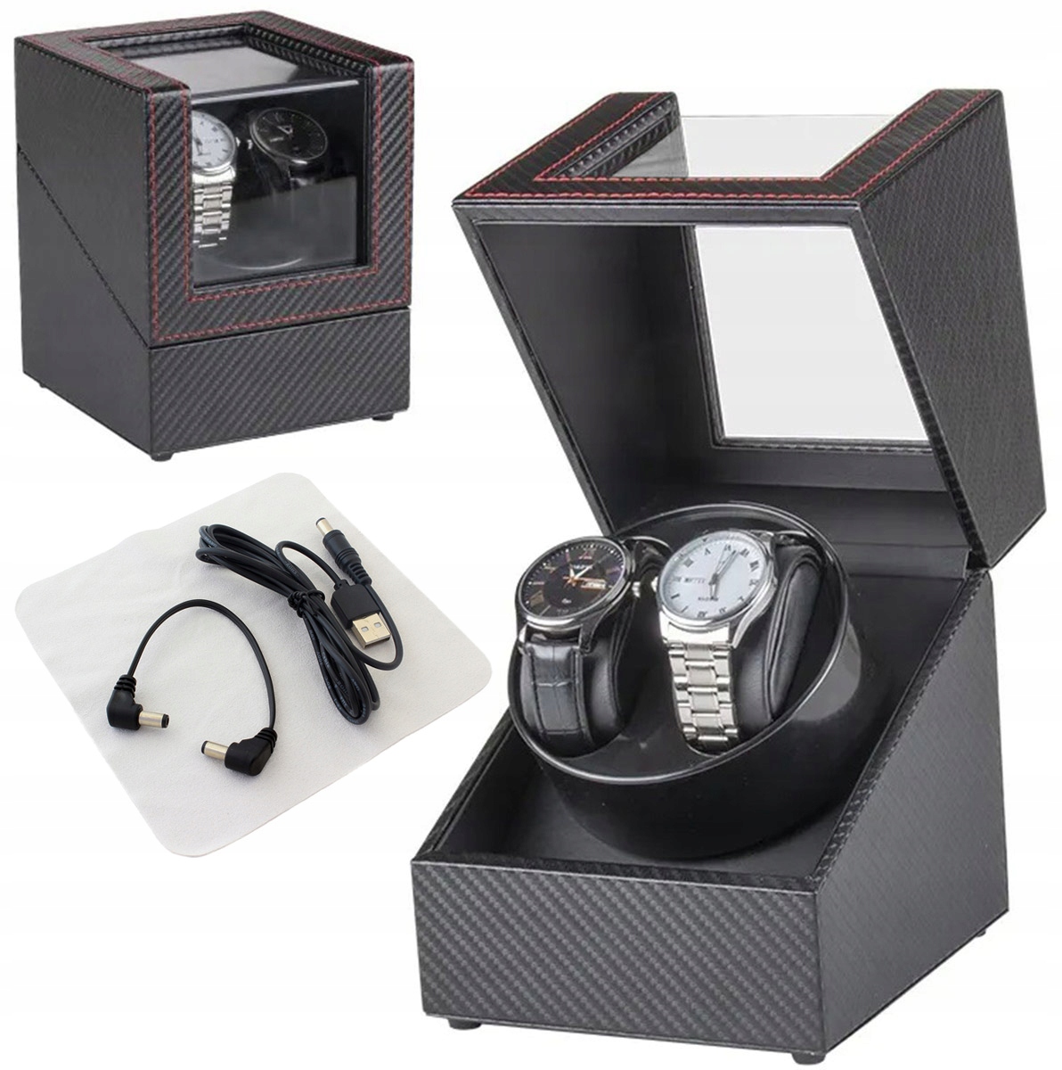 ROTOMAT NA 2 ZEGARKI AUTOMATYCZNY GABLOTKA CZARNA 2 TRYBY + USB CA14F Marka Aptel