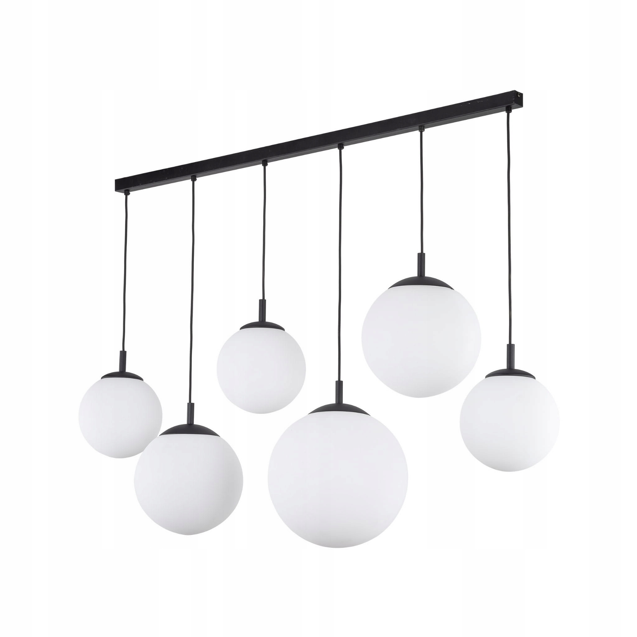 Lampa wisząca zwisy szklane klosze kule Esme Czarny-biały E27 Tk Lighting