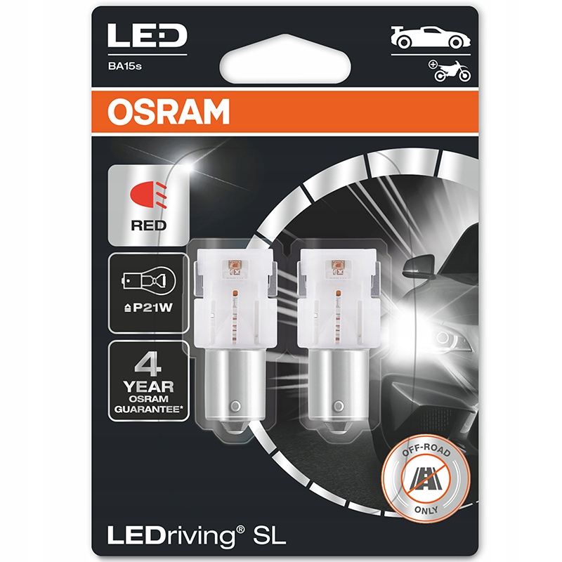 

Osram Żarówka Led Premium New P21W Red Czerwona