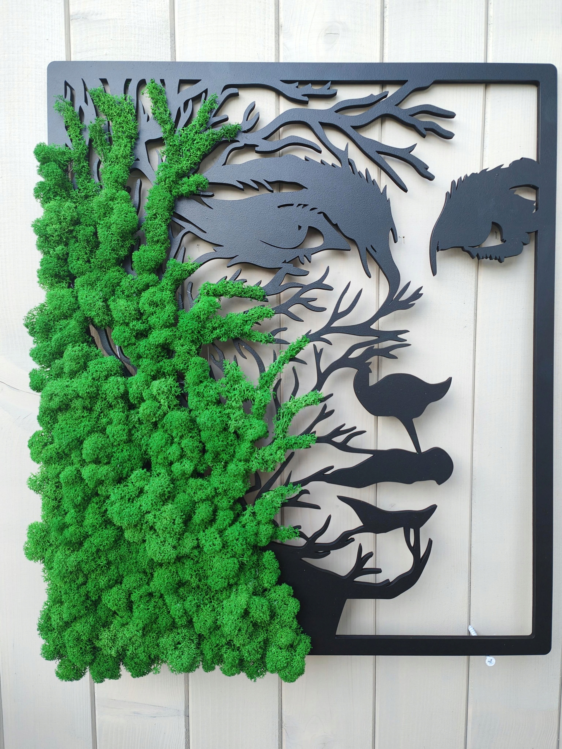 Dekoracja OBRAZ Z MCHEM 60cm kobieta twarz MECH CHROBOTEK z chrobotkiem 3d Marka inna