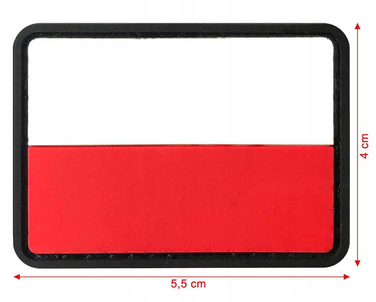 Emblemat naszywka FLAGA POLSKI RP 5,5 cm x 4cm Wzór dominujący inny wzór