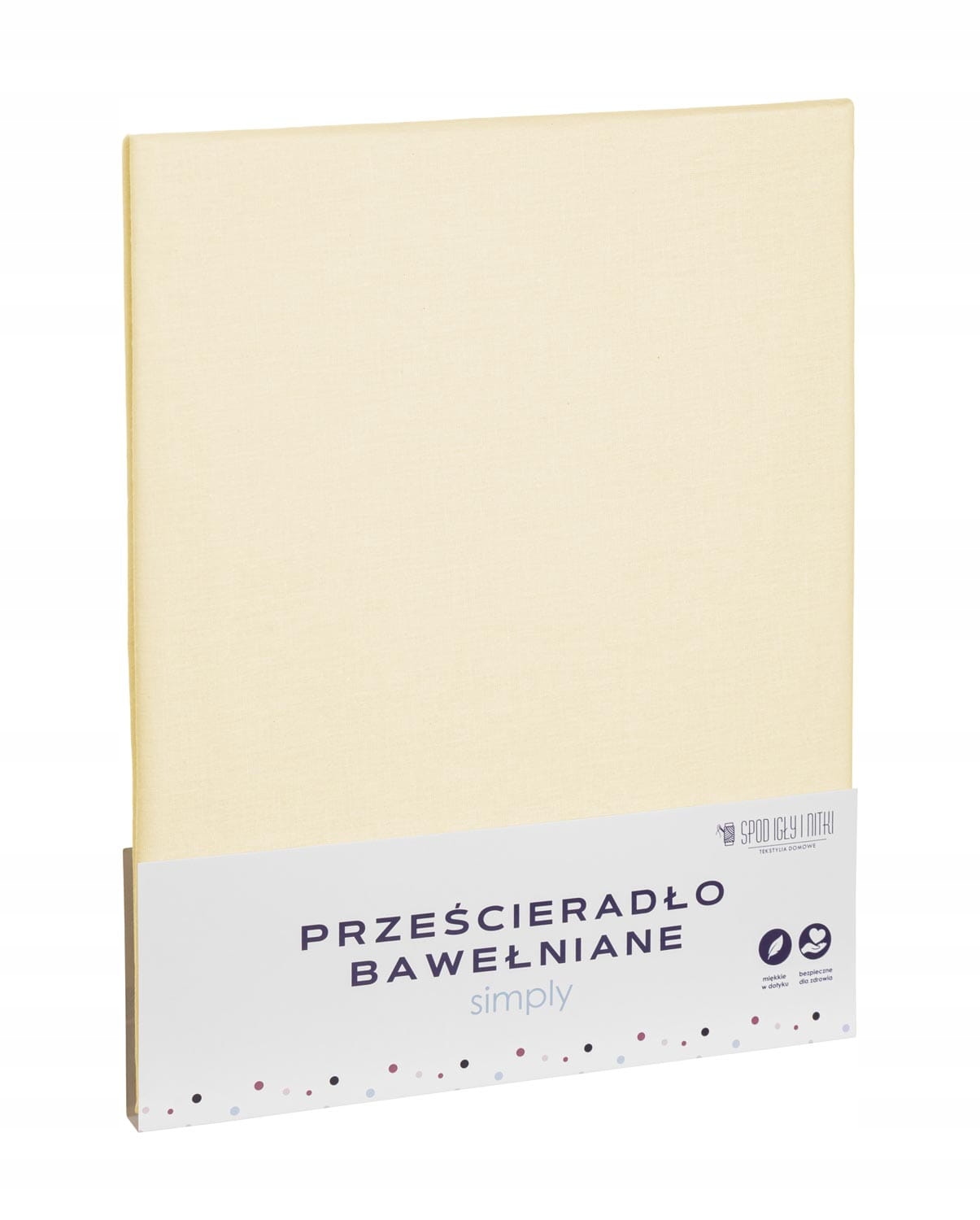 

Kremowe Prześcieradło Bawełna Bez Gumki 140X200
