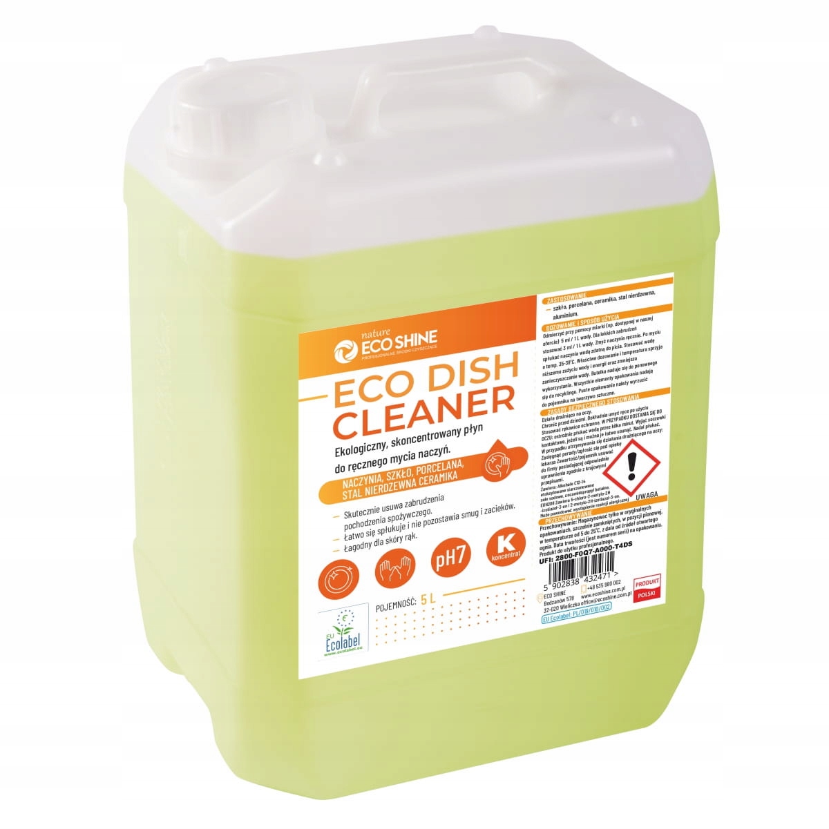 

Płyn do mycia naczyń zapasowy Eco Shine 5L, 1 szt.