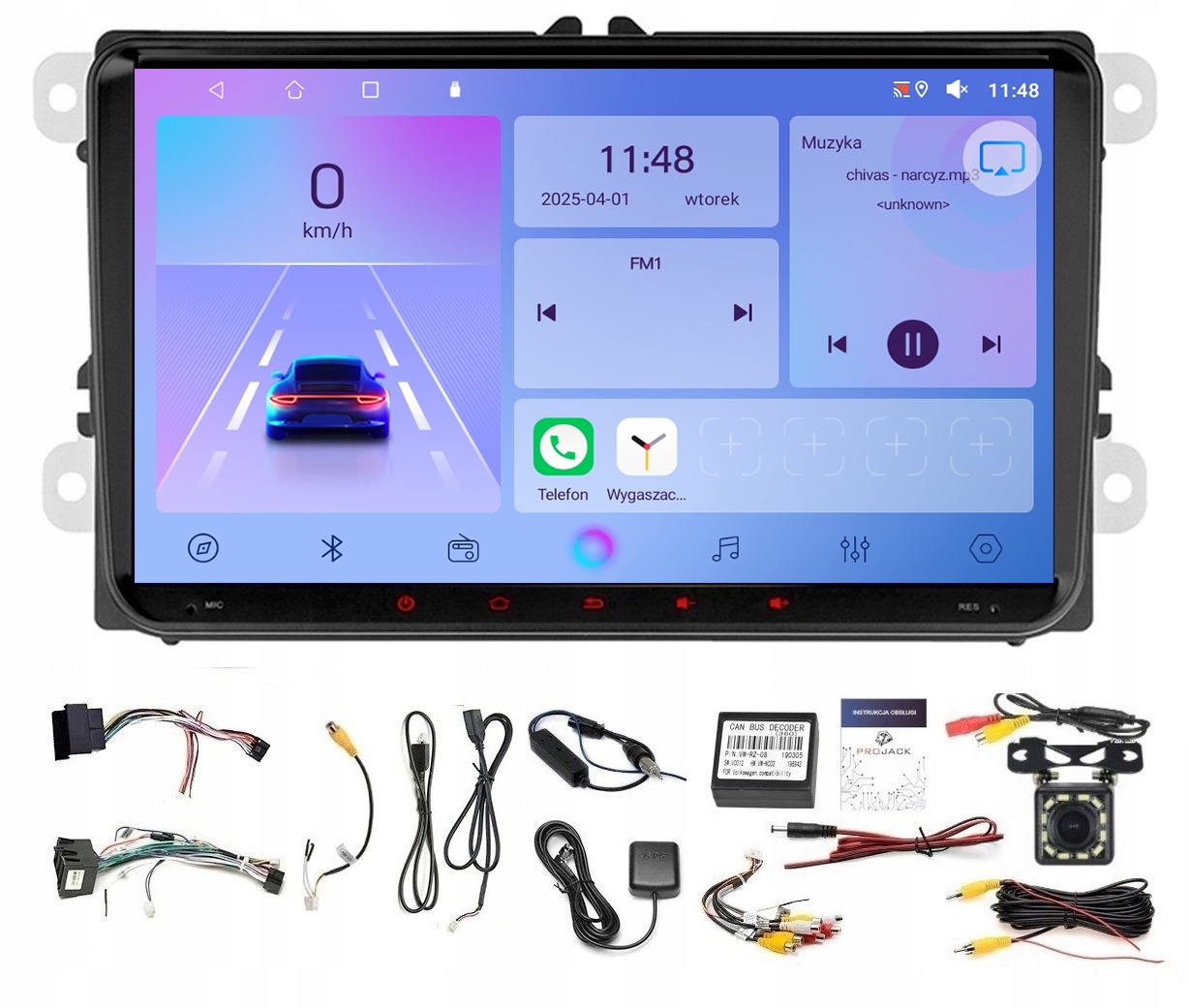 Rádio Navigácia Gps Android Vw Eos 2006-2015 Wifi Usb Carplay 2GB 64GB