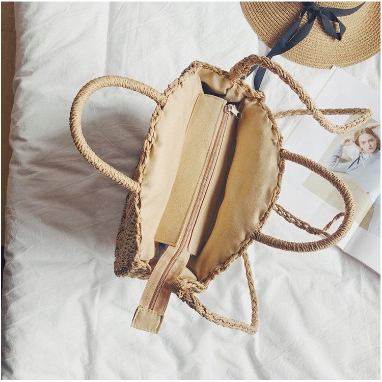 Torebka wiklinowa okrągła KOSZYK PLAŻOWY Marka bez marki