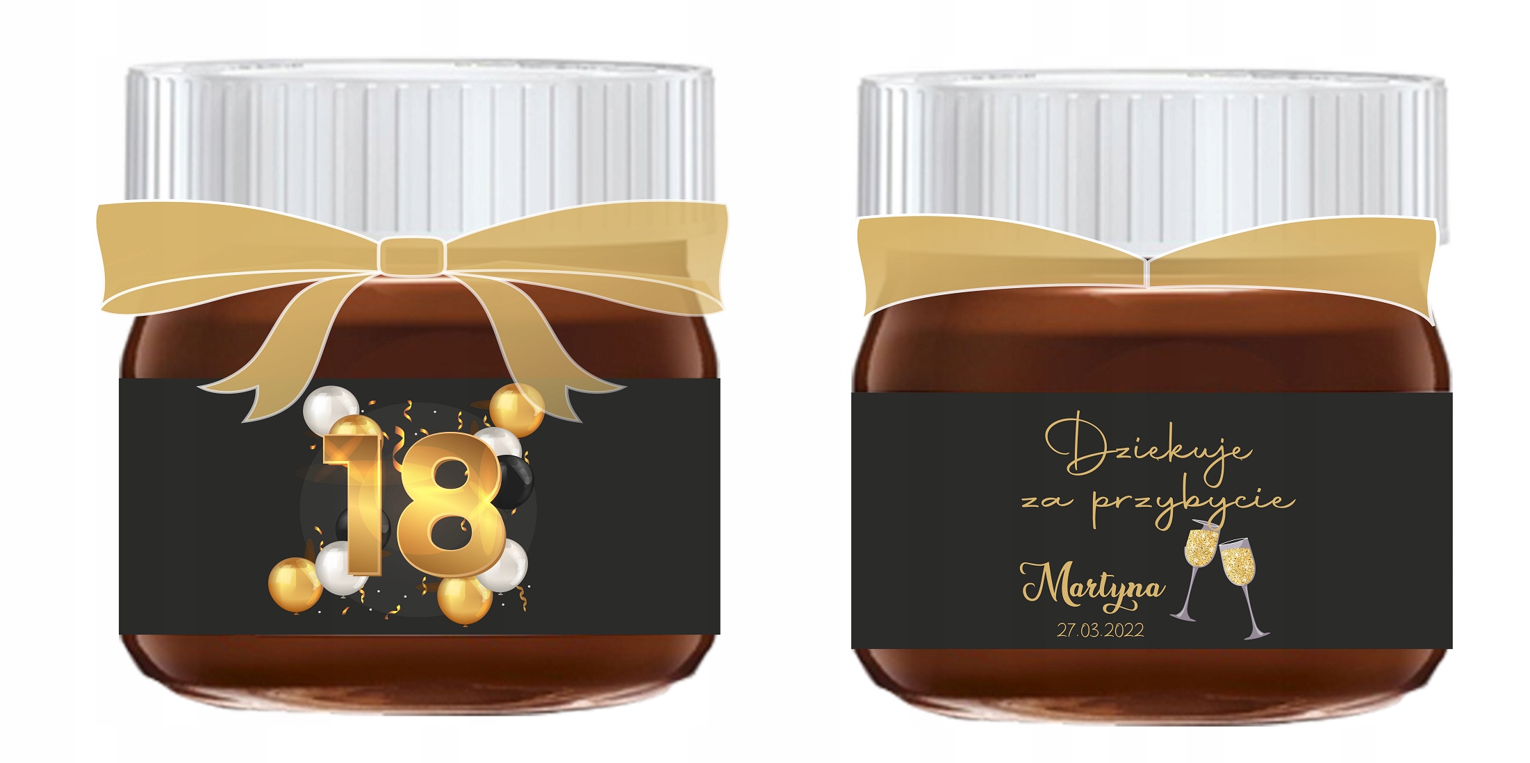 

Podziękowania dla gości 18 urodziny Nutella 20 szt