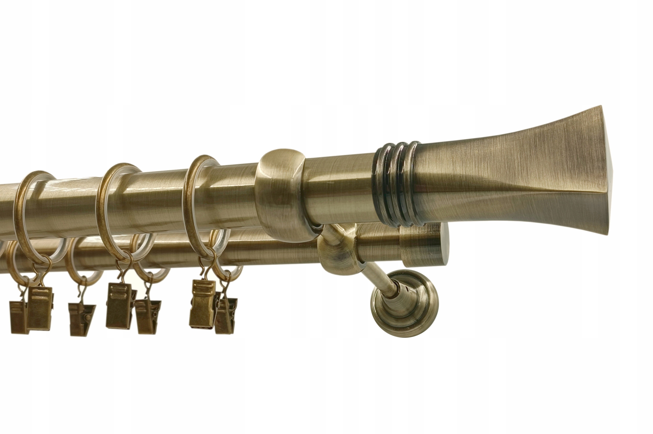 Garnýž Kovový 25+19mm MIX výběr Koncovek Zlato Antik 400cm galvanizovaný