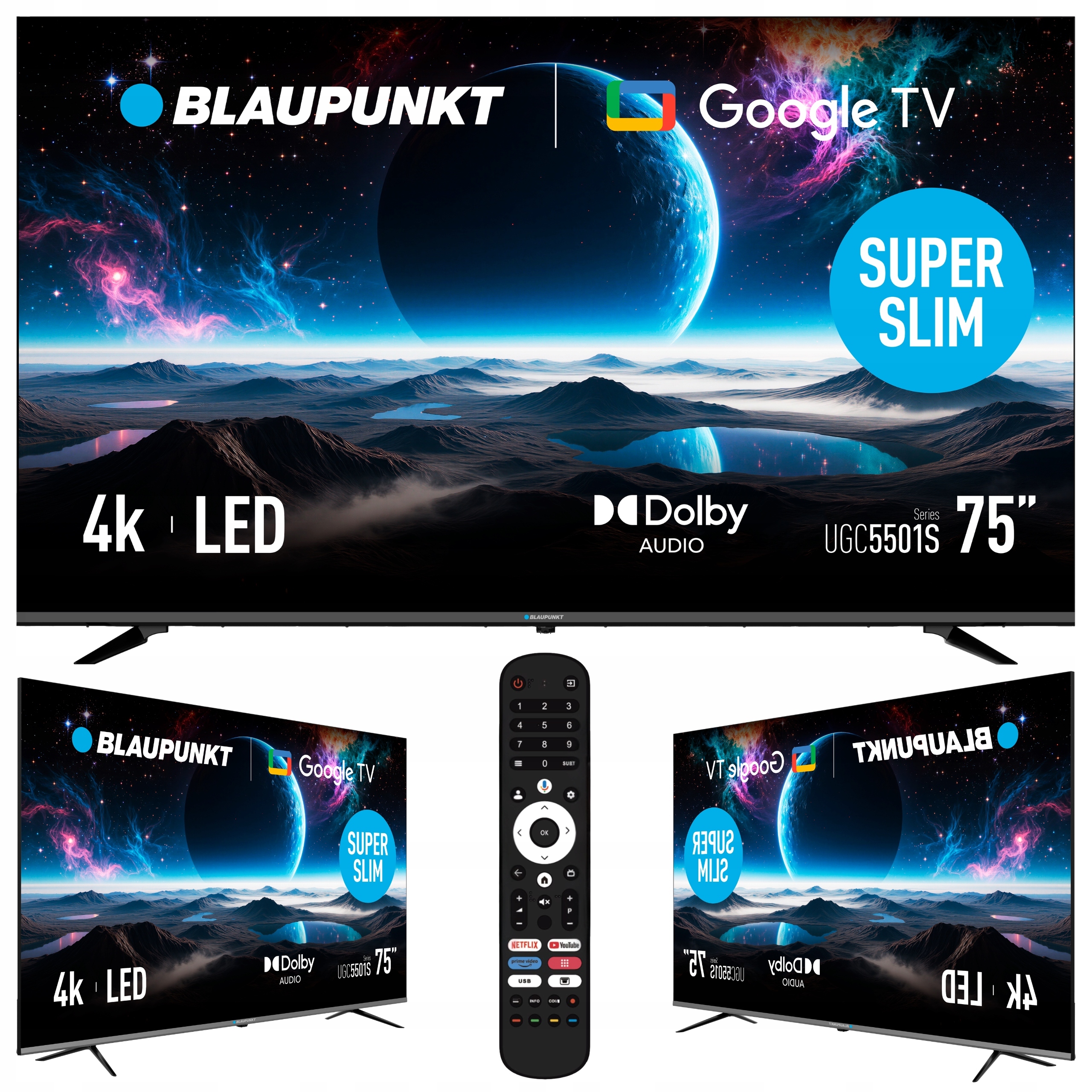 Telewizor 75" Smart Tv Led Blaupunkt 75UGC5501S Google Tv 4K Hdr Bluetooth