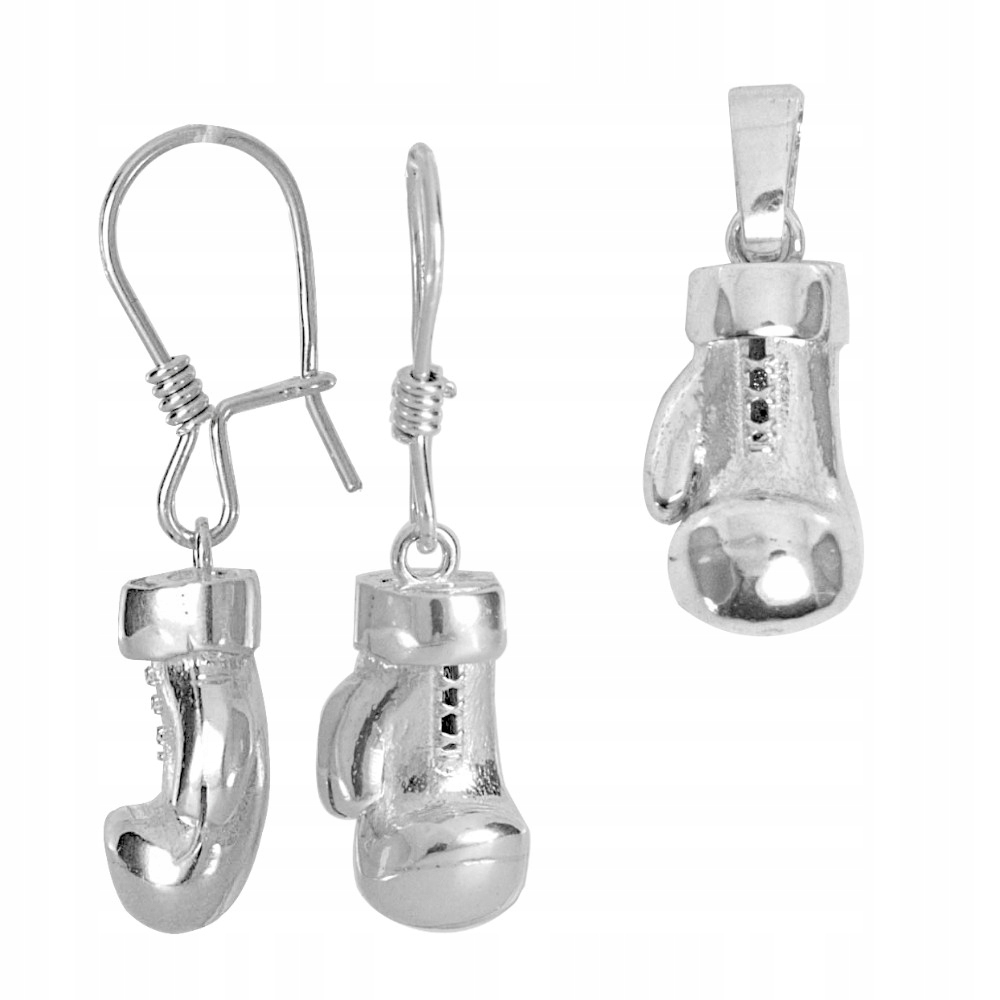 Stříbrný Komplet Boxerských Rukavice S Pěstí Ryzost 925