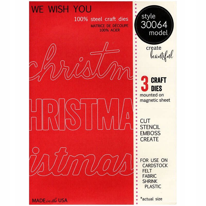 Wykrojnik Memory Box We Wish You napisy Christmas