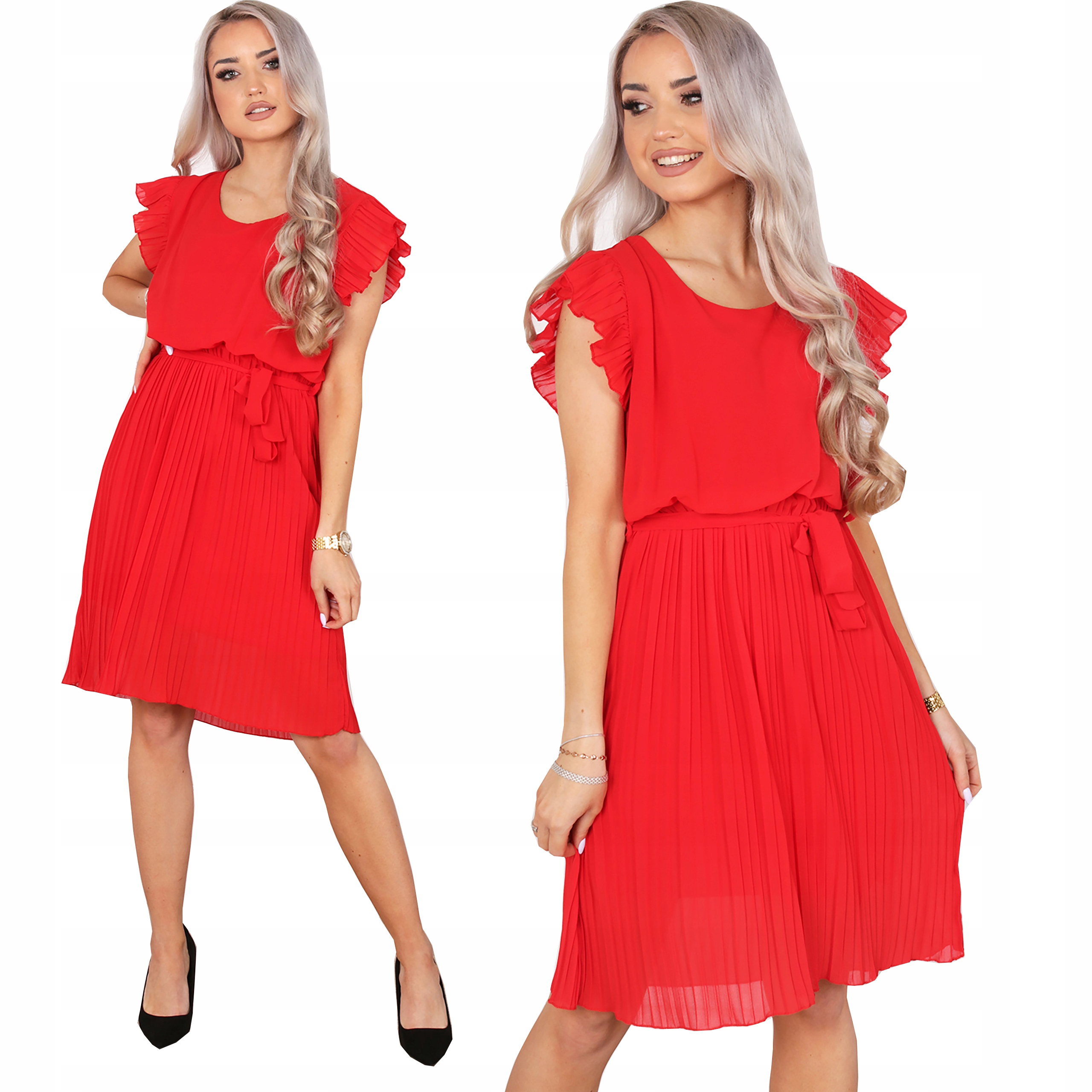 

Sukienka Plisowana Gładka Kolory Wiosna/lato Uni