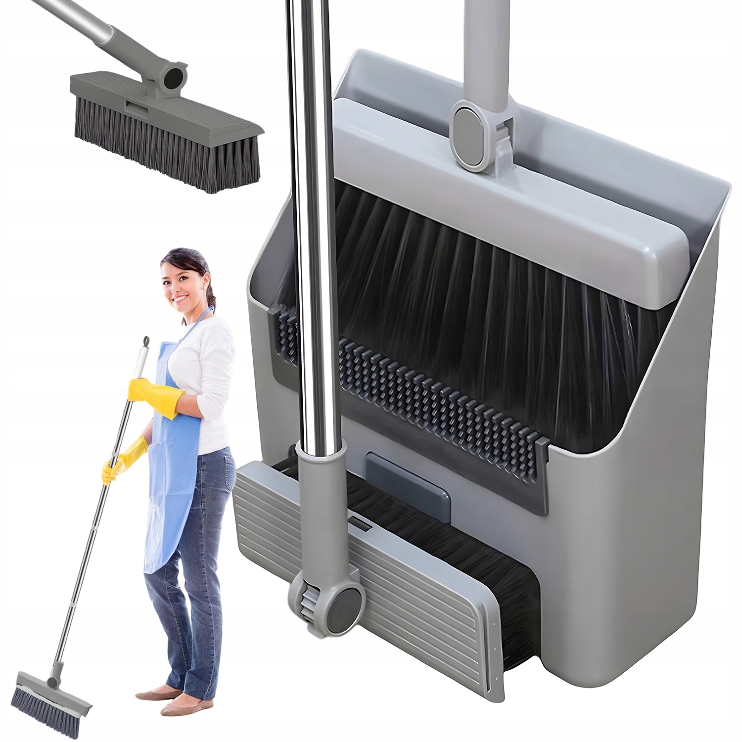 Levně Rotační Zametací Metla S Lopatkou, Stojící, Domácí Sada