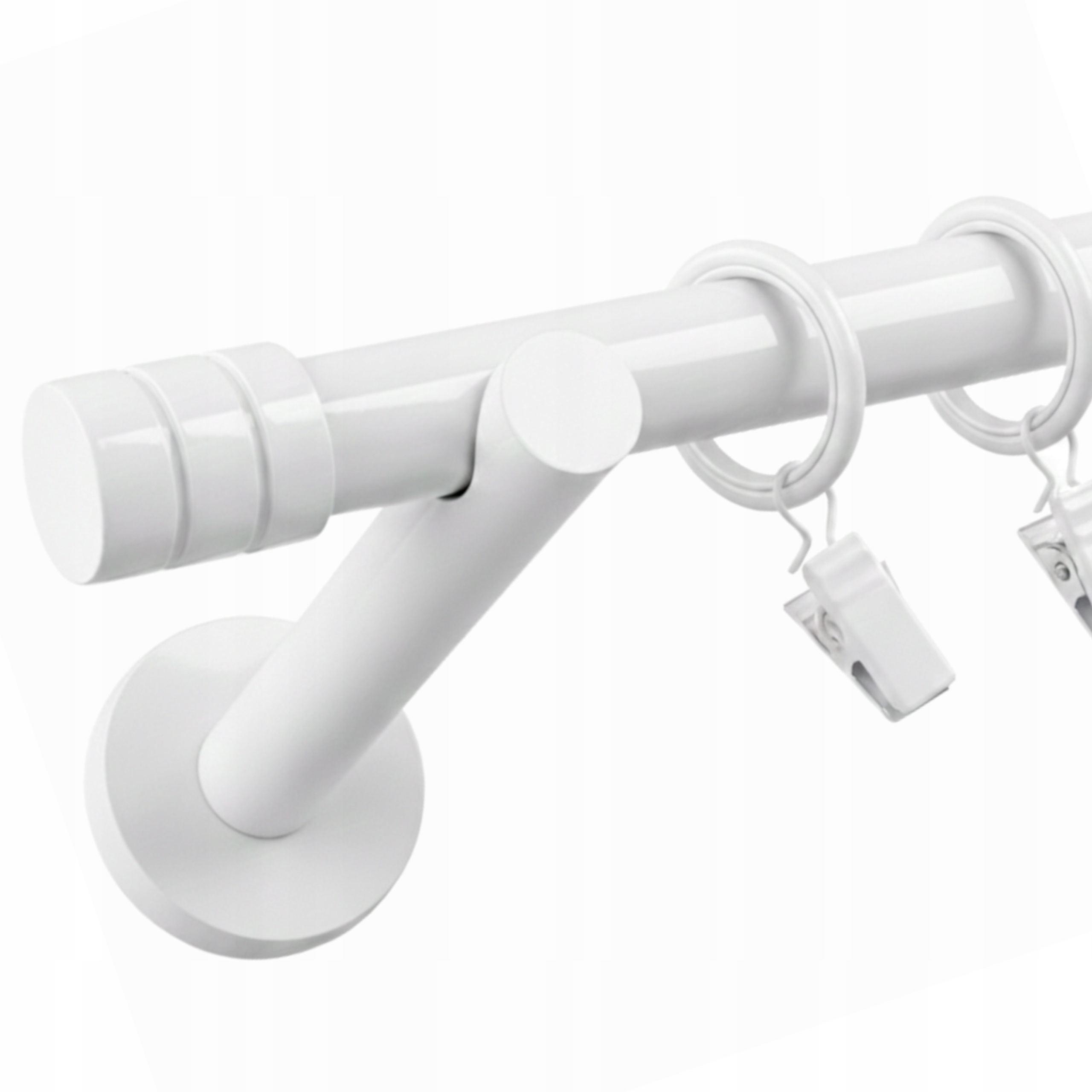 Garnýž Jednotlivá Kovová Záclonová Tyč 19 mm Bílá Fréza 280 cm Kolečka