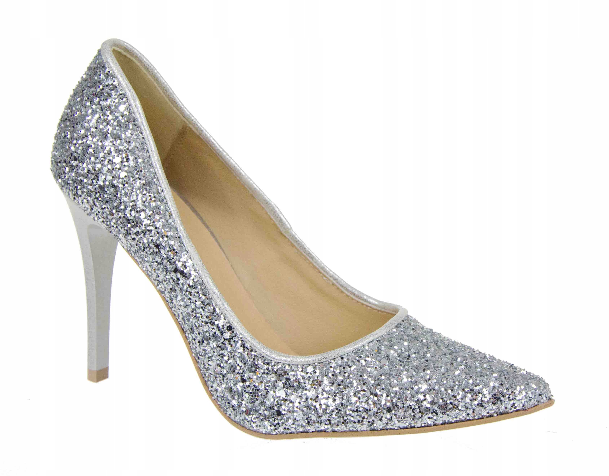 LaRoni E499 Špendlíky Kůže Stříbrné Třpytky