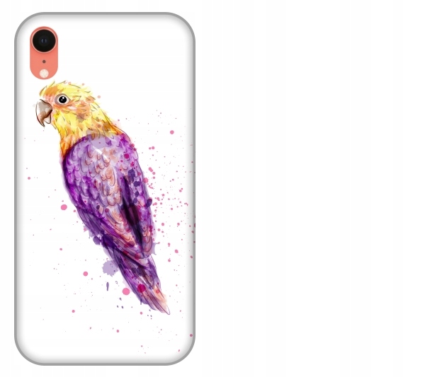 

Etui pokrowiec iPhone Xr Ptak papuga akwarela