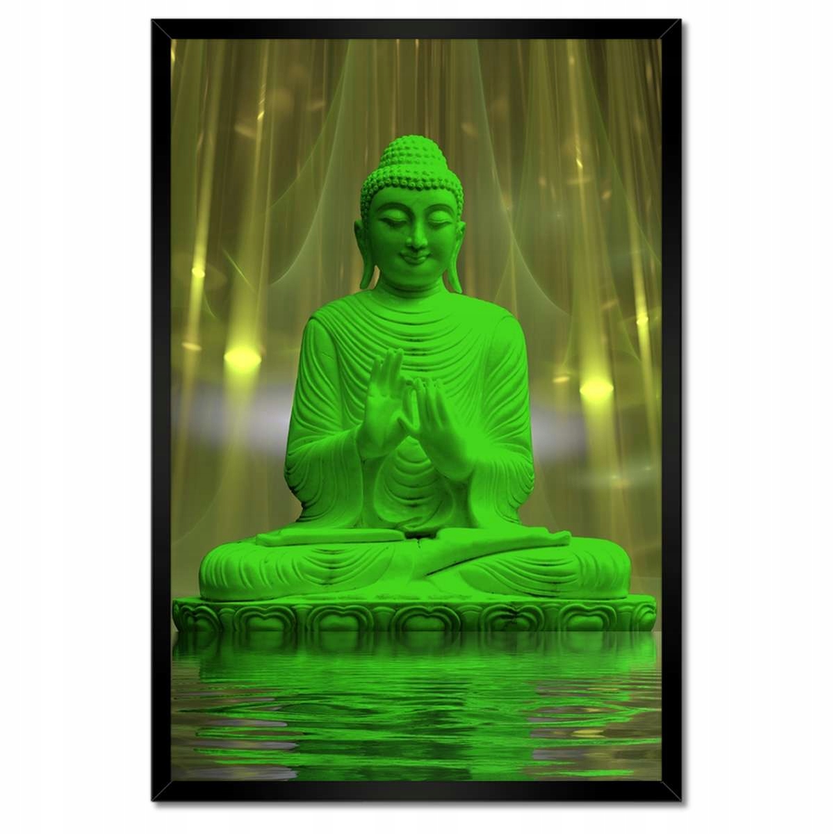 Plakáty v rámu 40x60 Zelený Buddha Buddhismus
