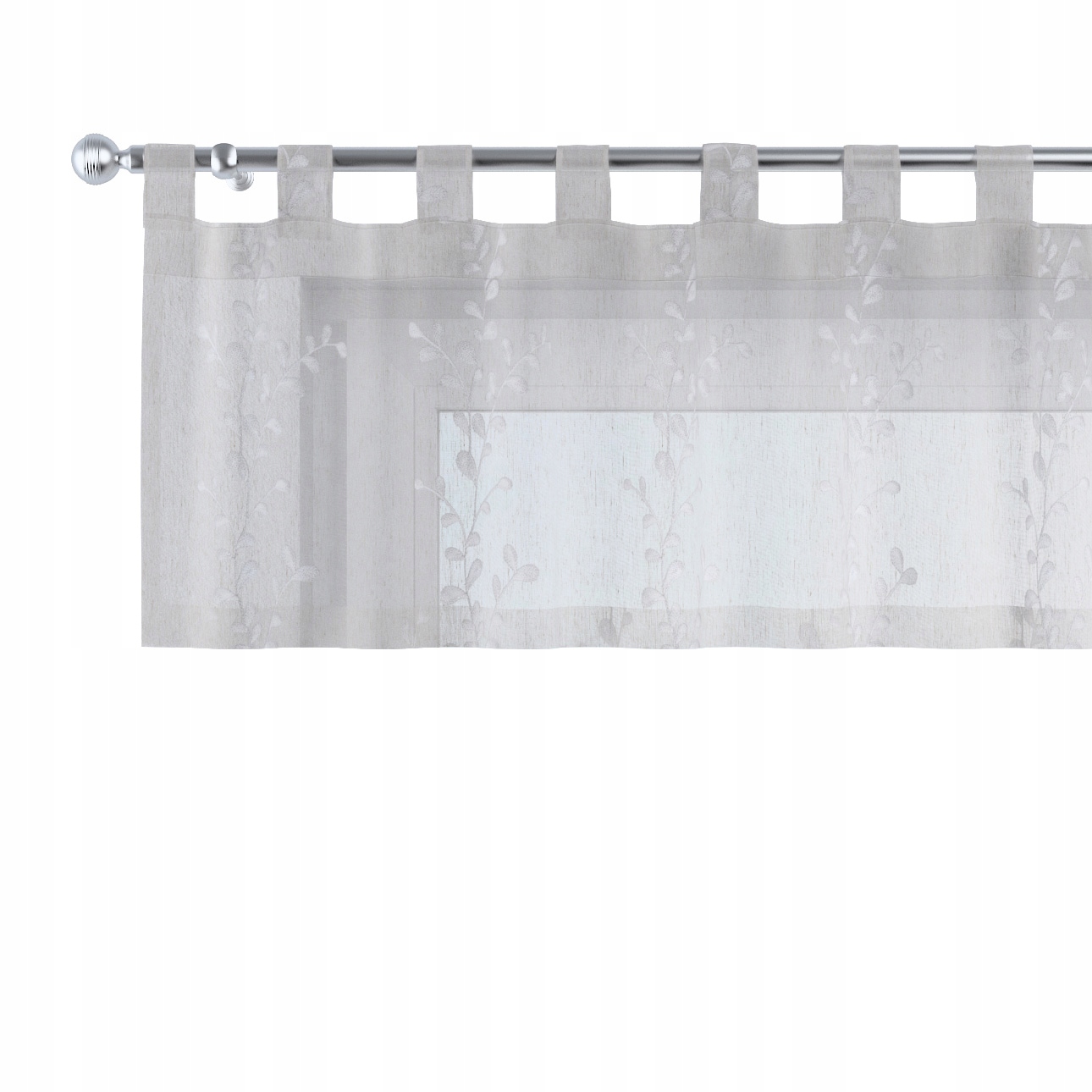 Lambrequin na popruhoch 390 x 40 cm biely