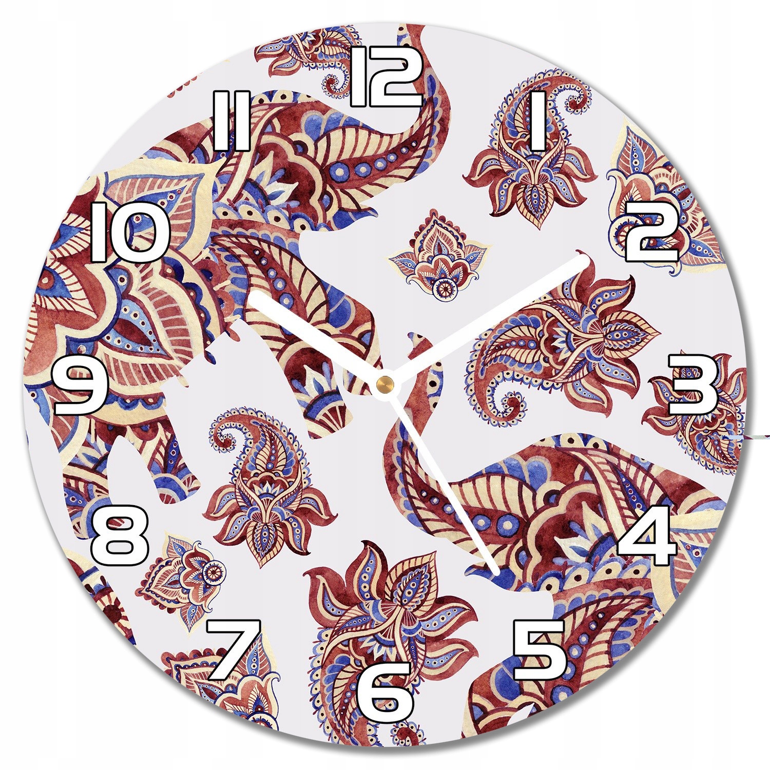 

Zegar ścienny Wzór w stylu Paisley Słoń f30 cm