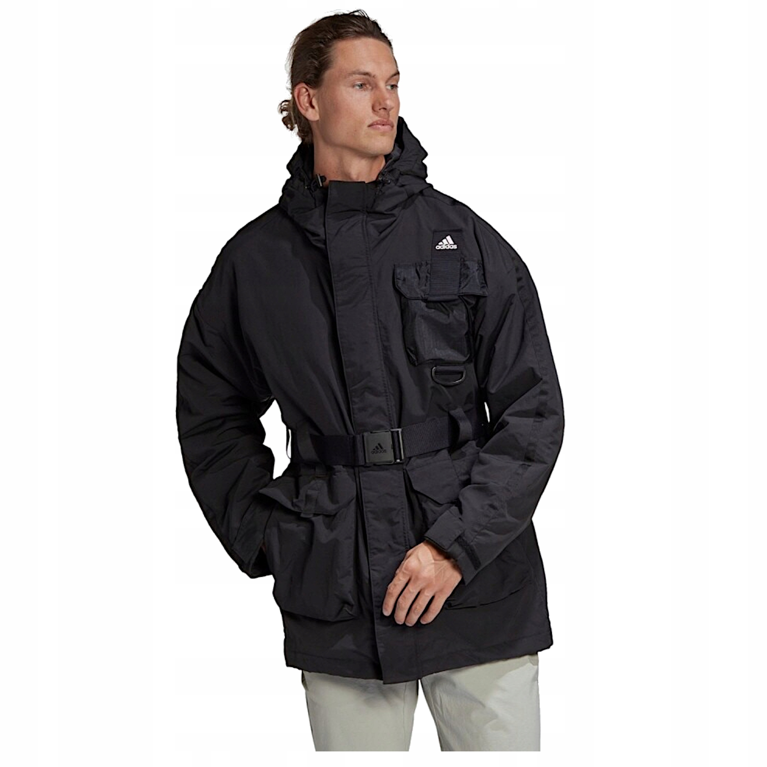 Pánská bunda Adidas parka jarní přechodová voděodolná černá casual M