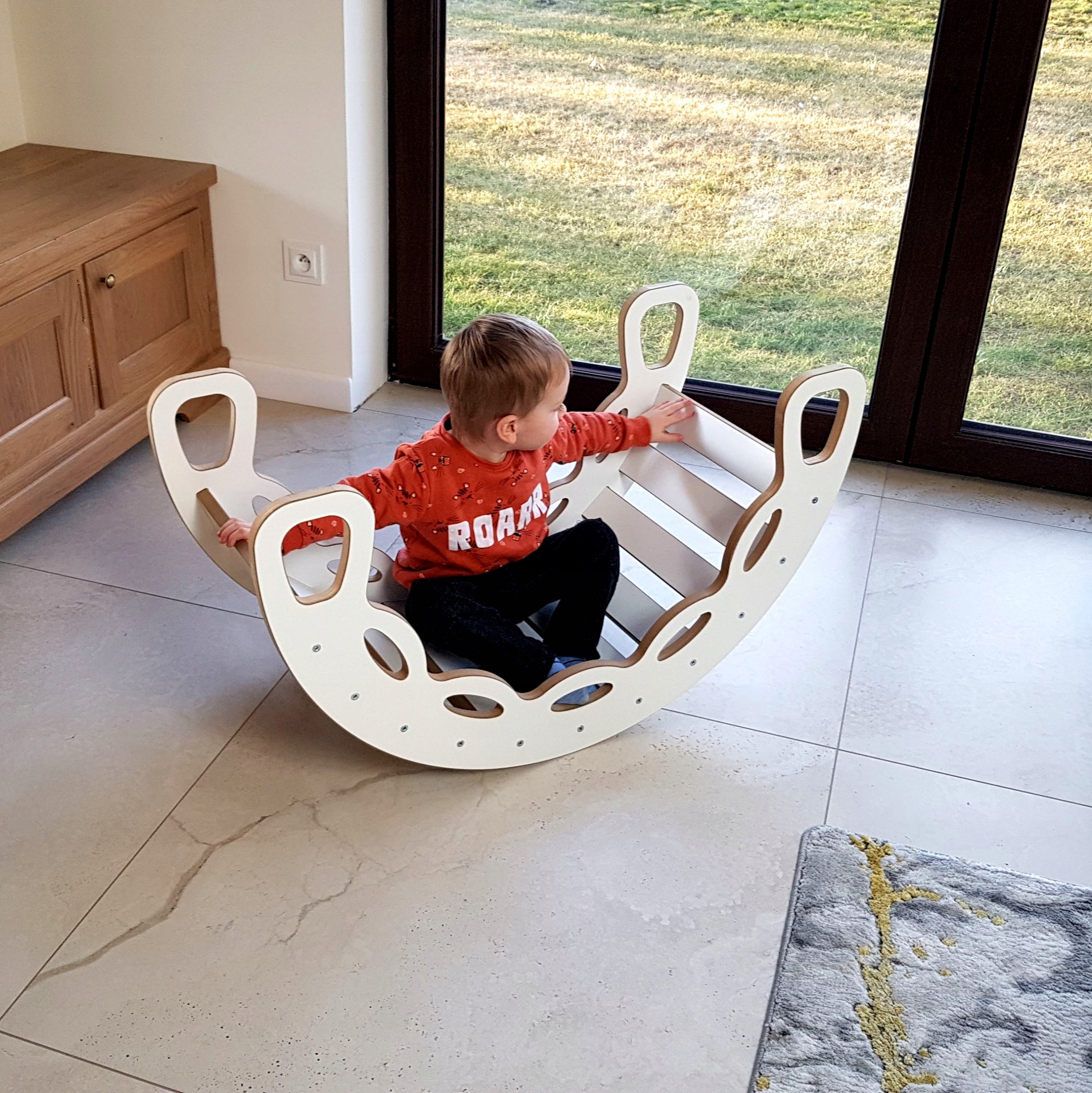 Bujak Montessori + ścianka/zjeżdżalnia BM-310 biały Płeć chłopcy dziewczynki