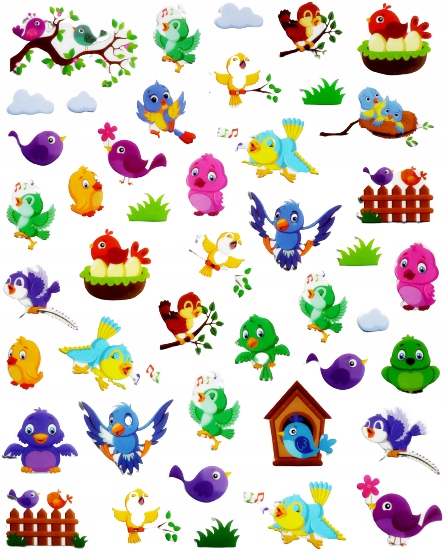 

Naklejki Puffy Motywacyjne 3D Ptaki Ptaszki Wiosna