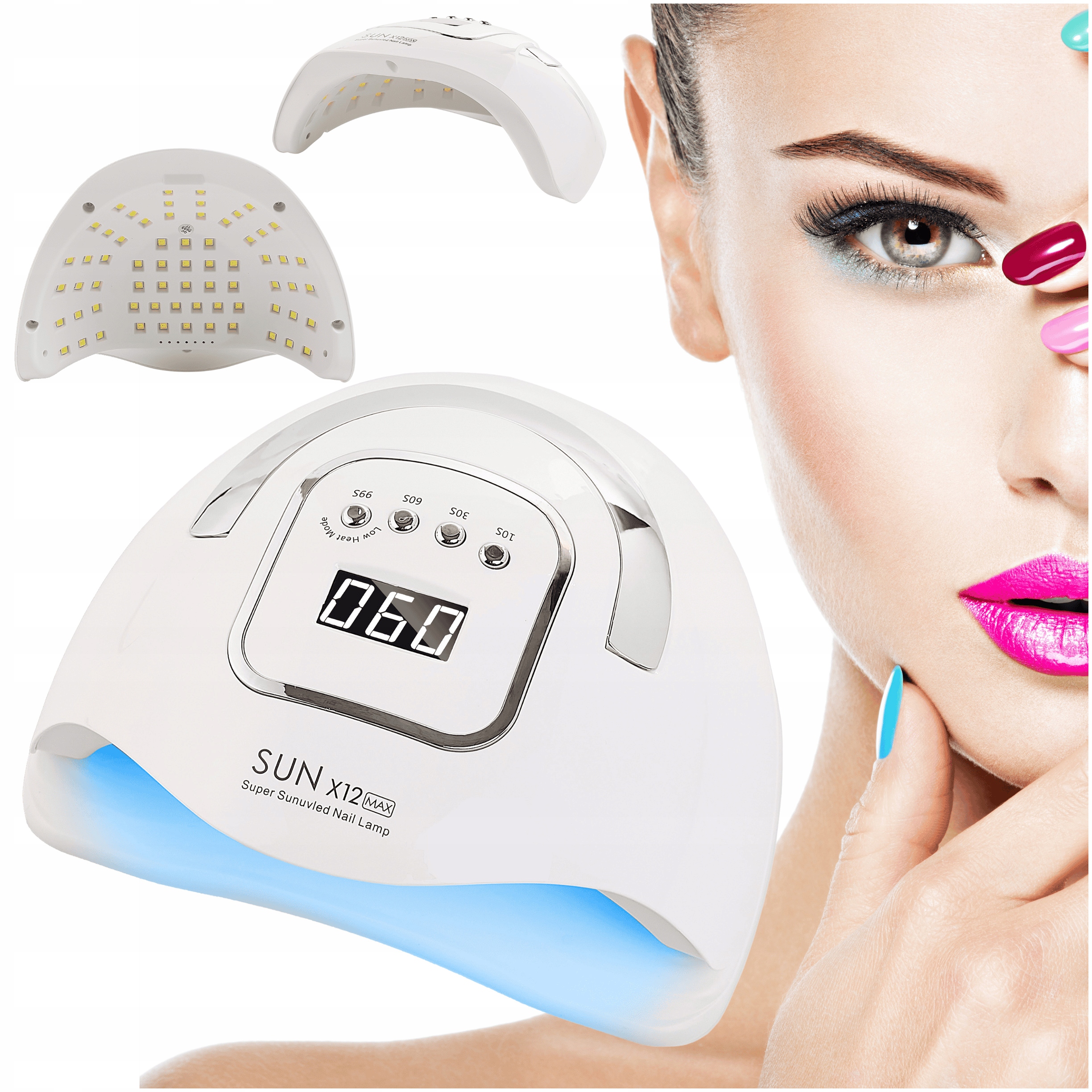 Uv Led Hybridní Gelová Lampa Na Nehty Sun X12 LCD Dual 280W Nejnovější Model