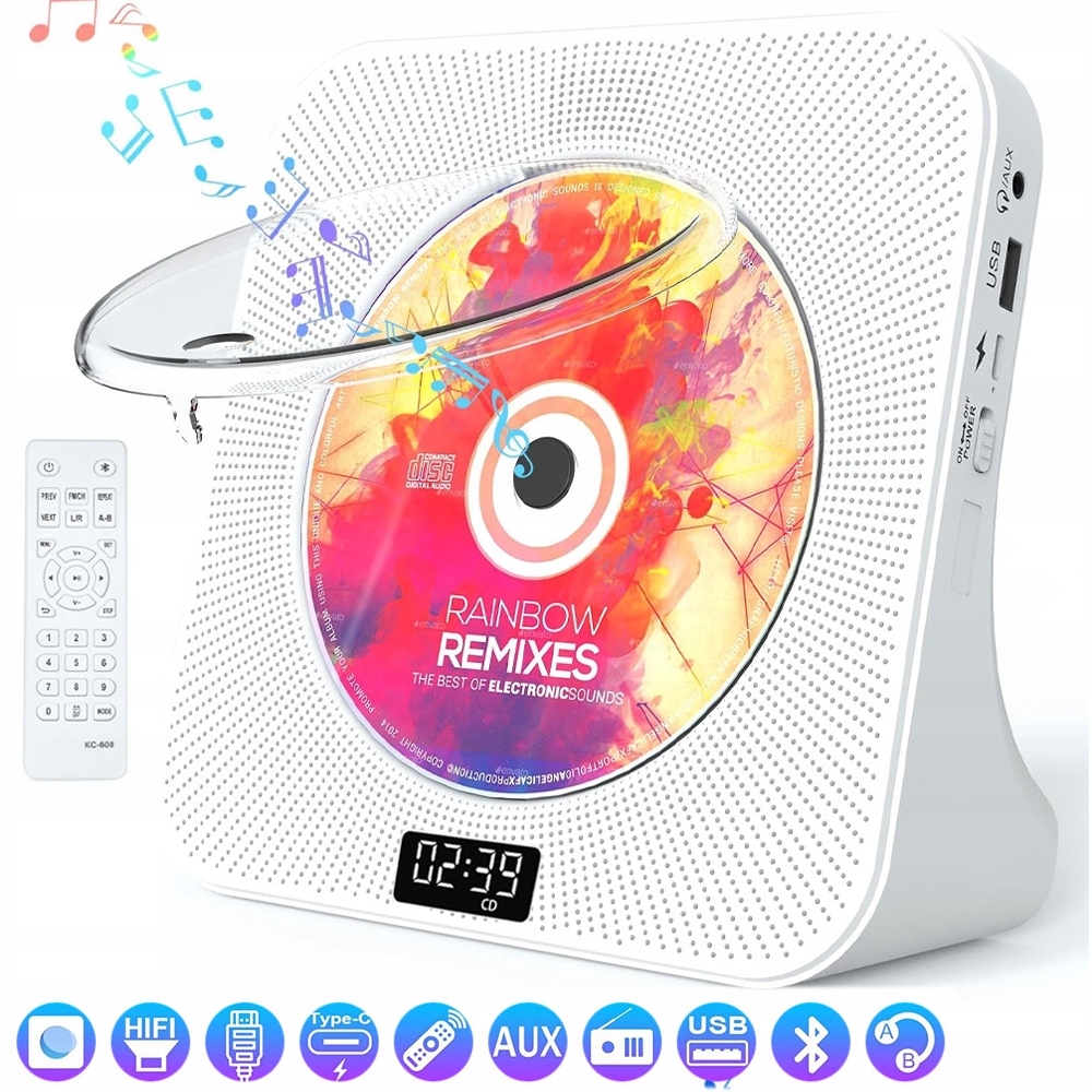 Bluetooth Hi-fi Přehrávač Bluetooth, Přenosný, Přenosný, Bílý, S Časovačem