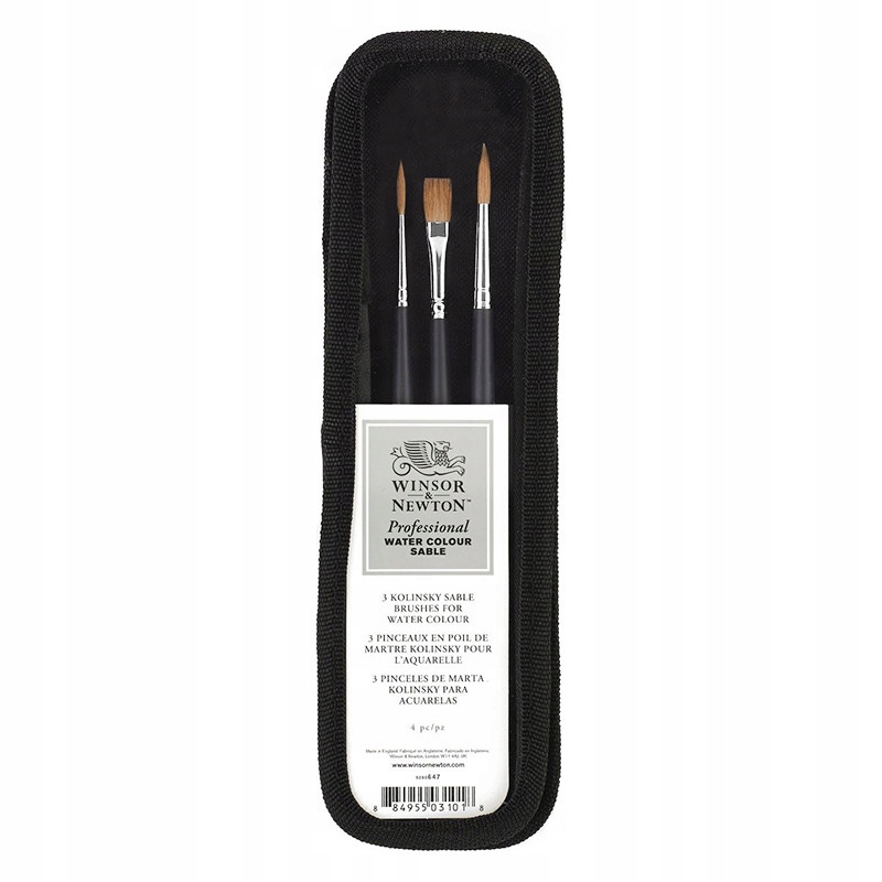 Zestaw pędzli Professional Watercolour W&n, 3 sztuki