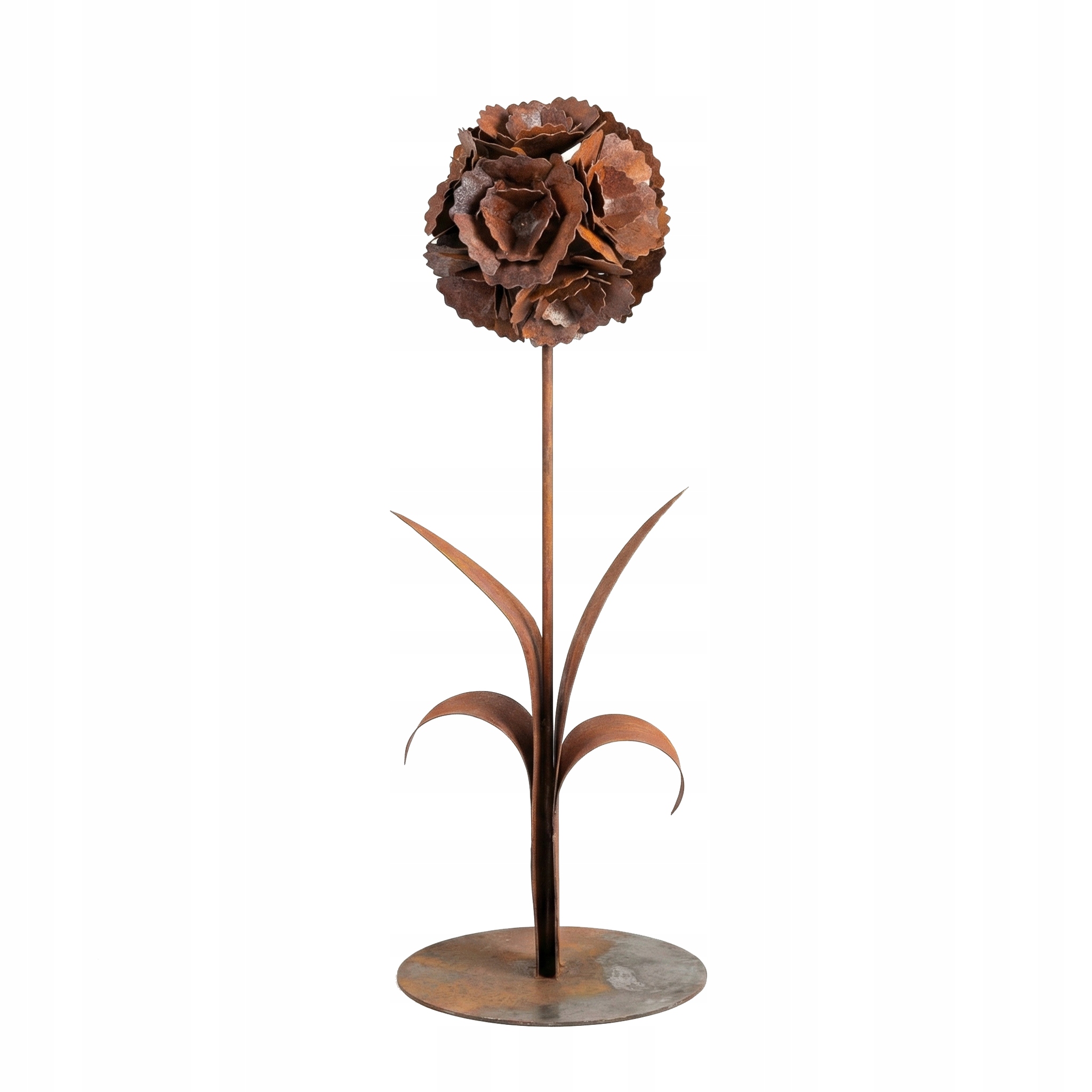 Zahradní ozdoba květina 3D kovová ozdoba květina rez 76 cm dekor zahrada růst